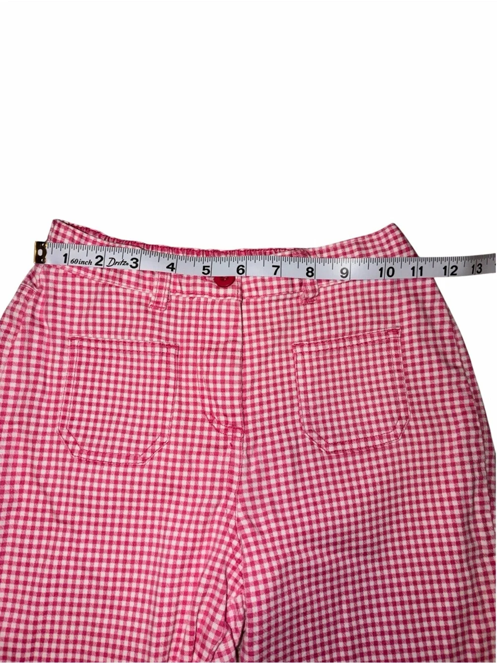 Vintage Y2K The Children's Place Hot Pink Gingham Capri Pant 6X 7 Cottagecore